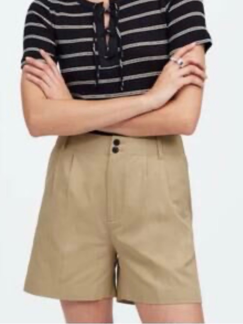 Madewell Women’s Pleated Short Khaki,Size 14